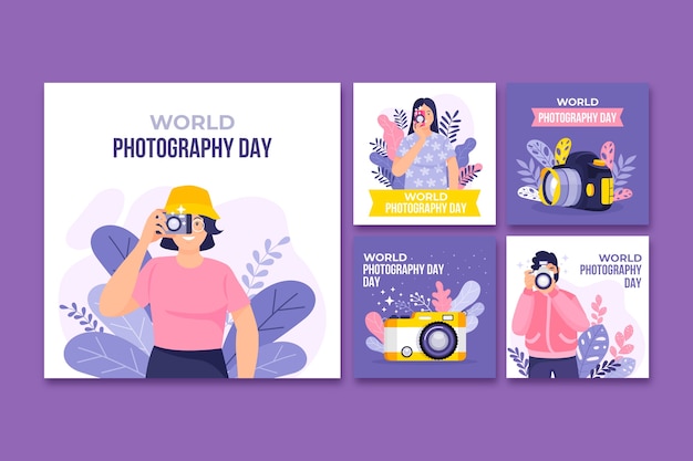 Platte wereldfotografie dag instagram posts collectie