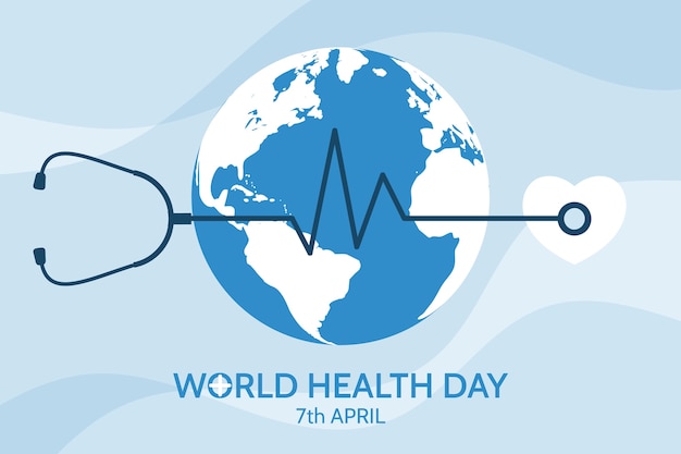 Platte wereldgezondheidsdag achtergrond