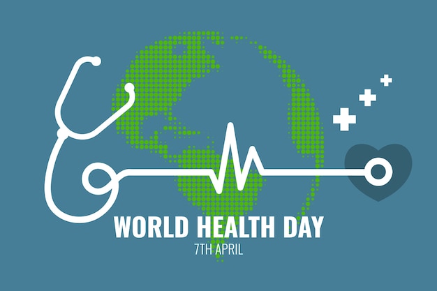 Platte wereldgezondheidsdag achtergrond