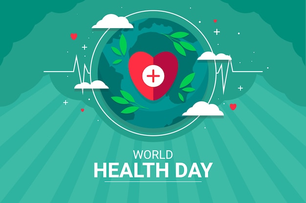 Gratis vector platte wereldgezondheidsdag achtergrond