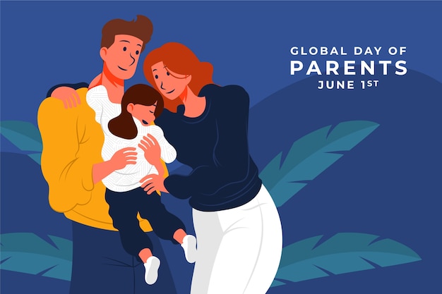 Platte wereldwijde dag van ouders