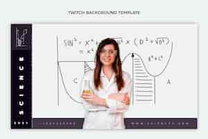 Gratis vector platte wetenschap twitch achtergrond