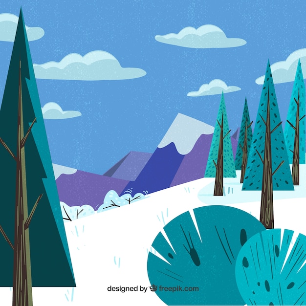 Gratis vector platte winter achtergrond