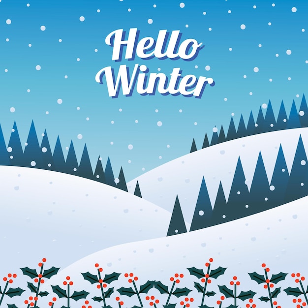 Gratis vector platte winter achtergrond