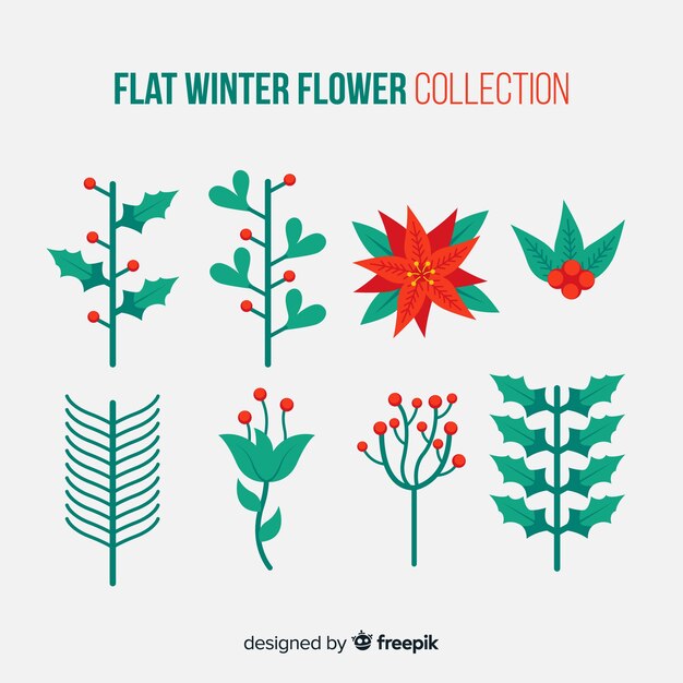Platte winter bloem collectie