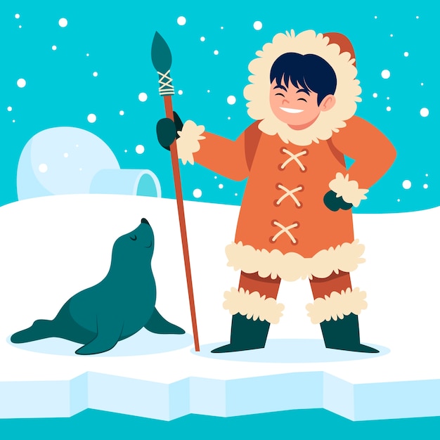 Gratis vector platte winter illustratie illustratie