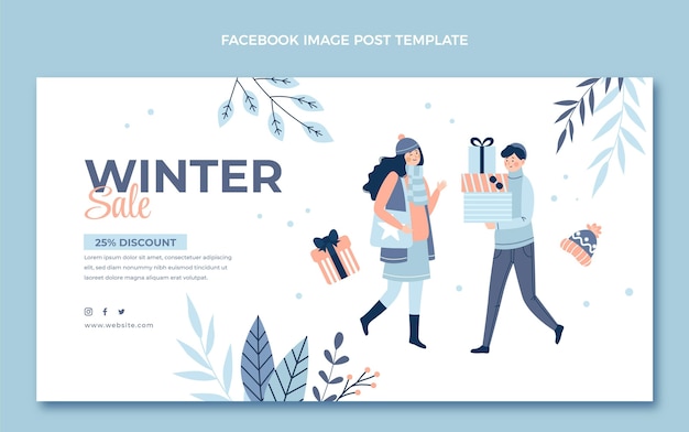 Platte winter social media postsjabloon