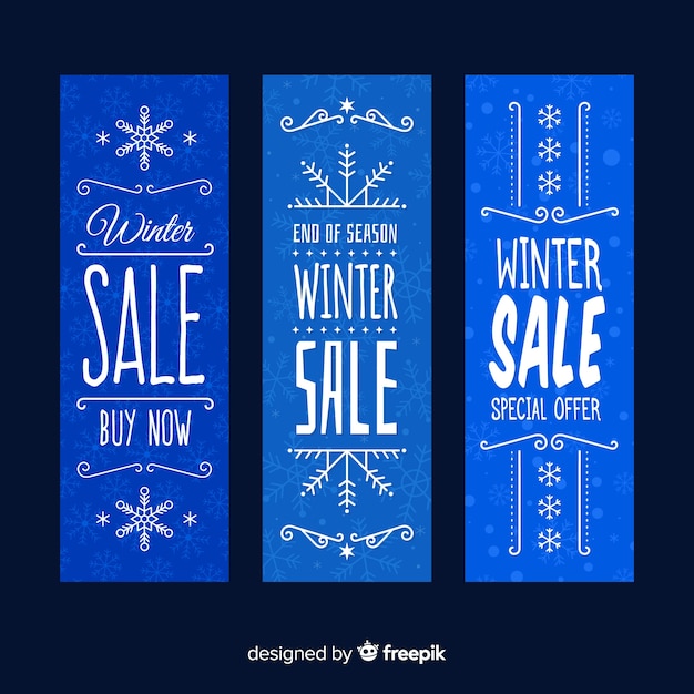 Platte winter verkoop banners