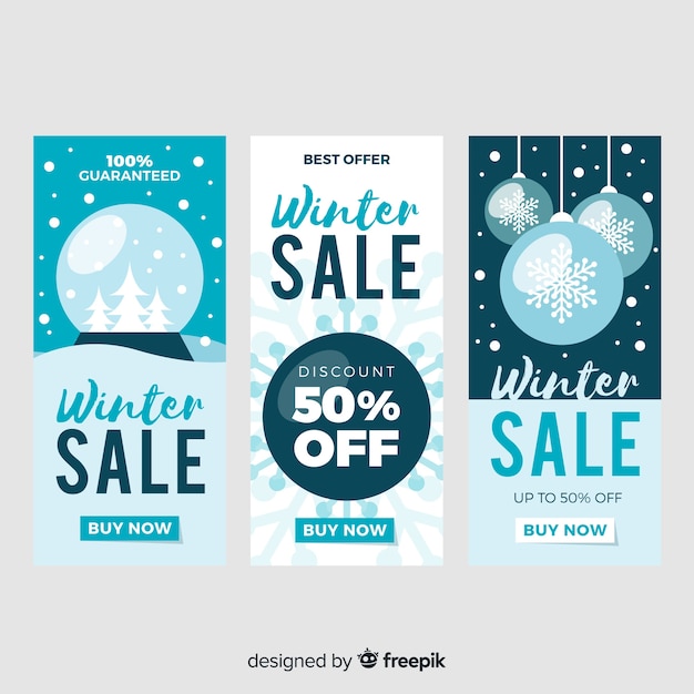 Platte winter verkoop banners