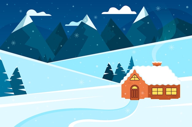 Gratis vector platte winterseizoen viering achtergrond