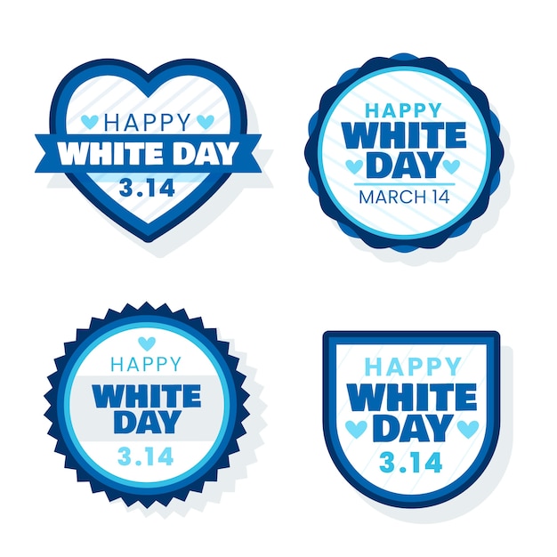 Platte witte dag stickers collectie