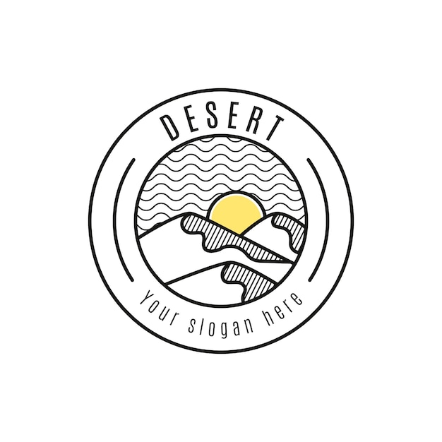 Platte woestijn logo sjabloon