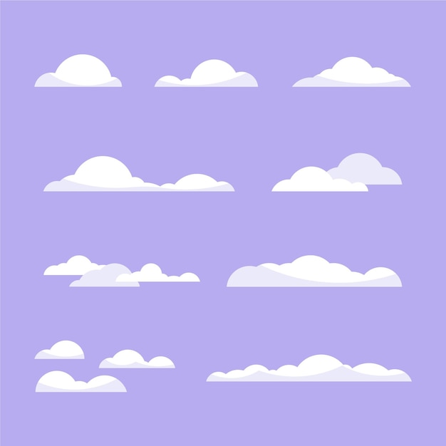 Gratis vector platte wolken collectie