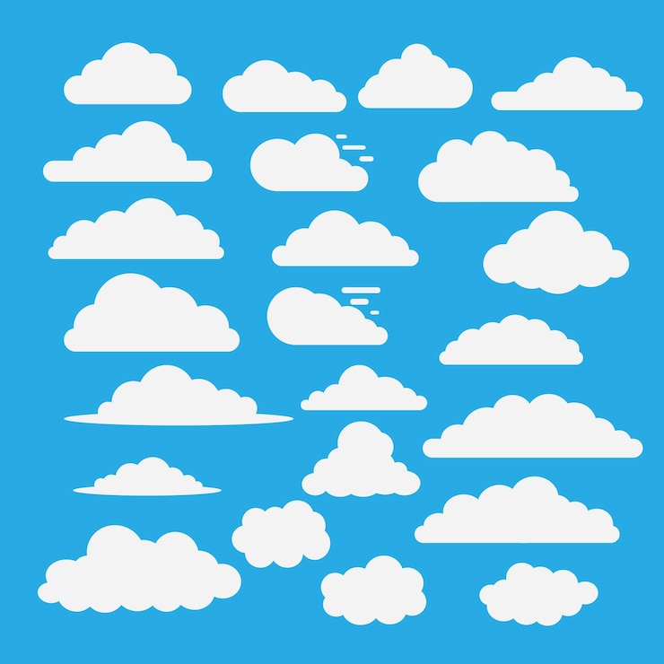 Gratis Vector platte wolken collectie