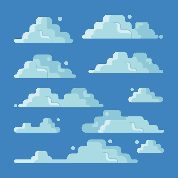 Gratis vector platte wolken collectie