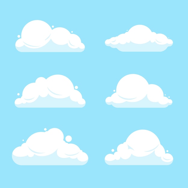 Gratis vector platte wolken collectie