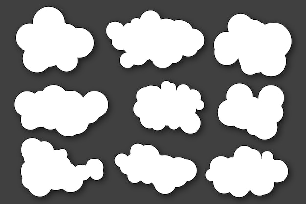 Gratis vector platte wolkencollectie