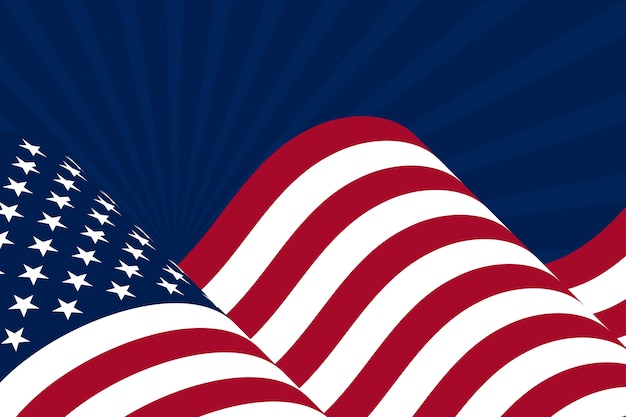 Platte wuivende Amerikaanse vlag achtergrond