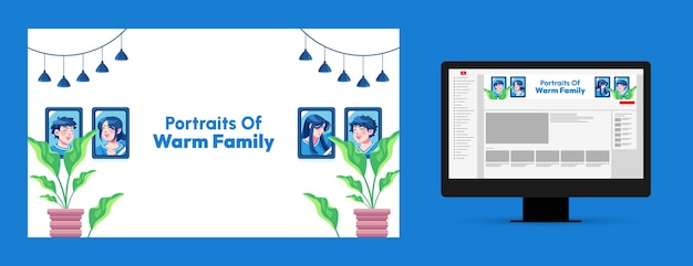 Platte youtube-kanaalkunst voor de internationale dag van het gezin