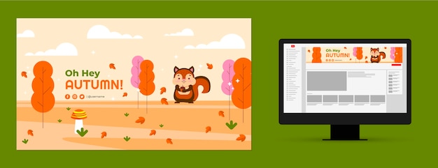 Platte youtube-kanaalkunst voor herfstviering