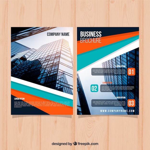 Gratis vector platte zakelijke brochure in a5-formaat