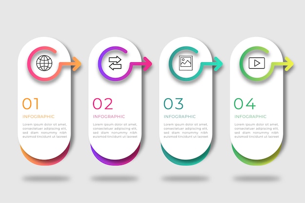 Platte zakelijke infographic stappen