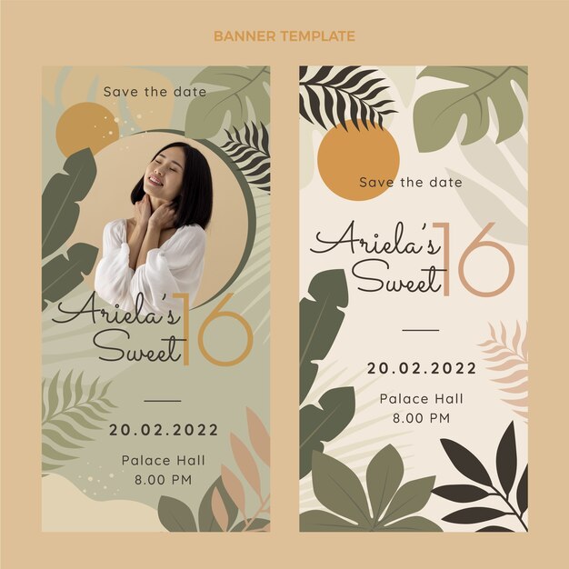 Platte zoete zestien verticale banners set