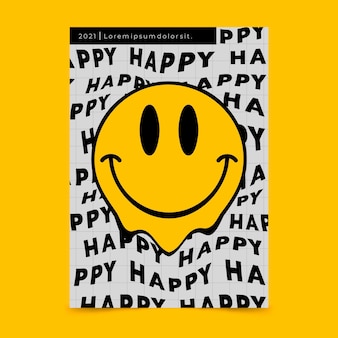 Platte zure emoji verticale poster sjabloon