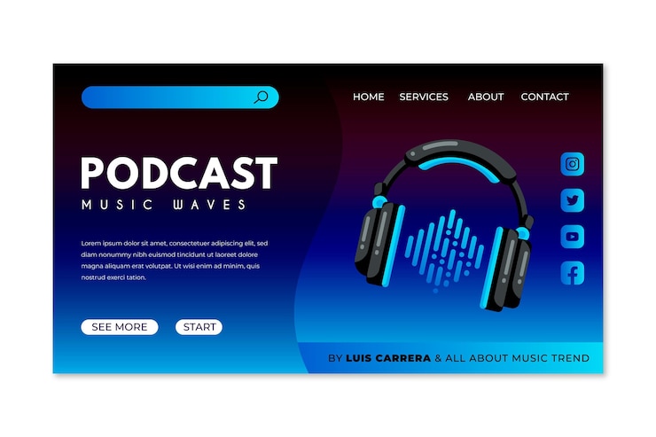 Gratis Vector podcast-bestemmingspagina