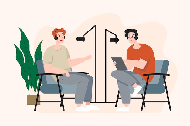 Gratis vector podcast concept illustratie