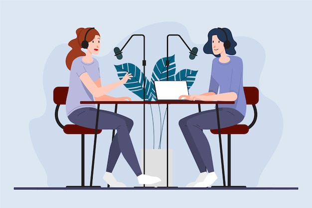 Podcast concept illustratie