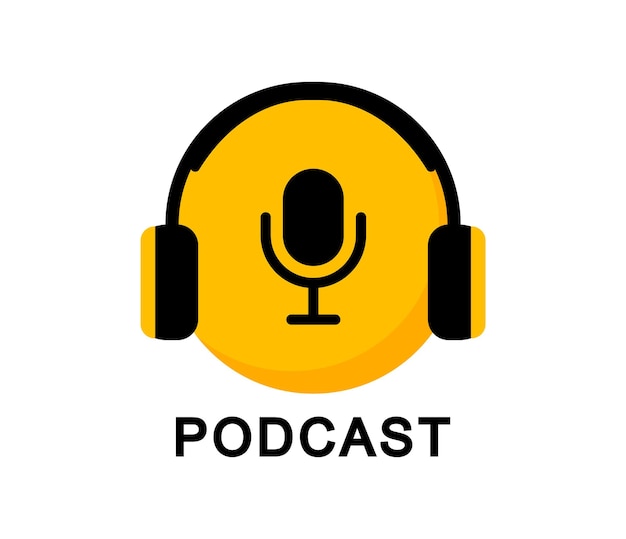 Podcast-logo het microfoonpictogram podcast-radiopictogram