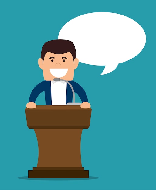 Gratis vector podium speech