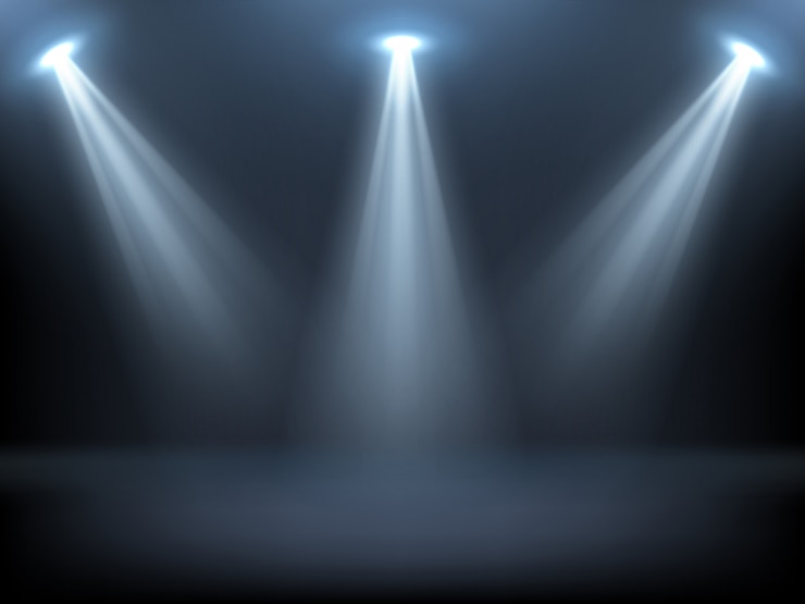 Gratis Vector podium verlicht door schijnwerpers