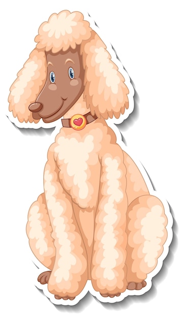 Poedel hond dier cartoon sticker