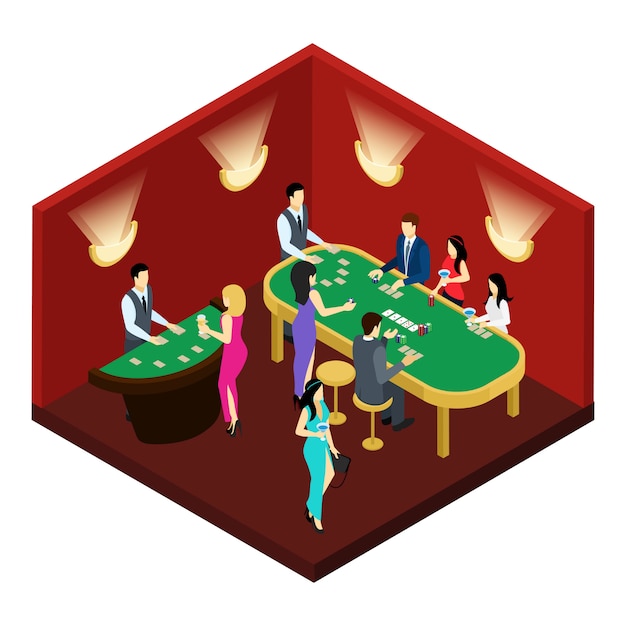 Gratis vector poker isometrische illustratie