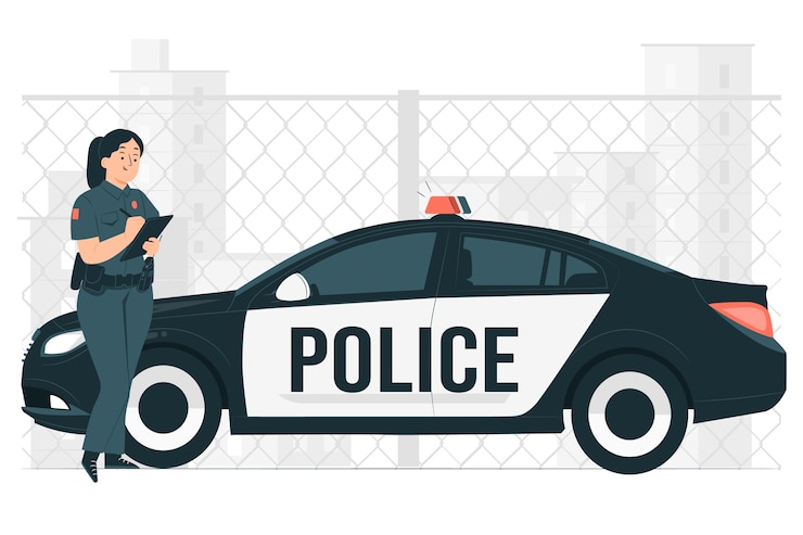 Gratis Vector politie auto concept illustratie