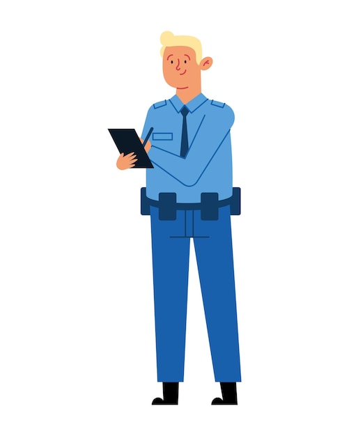 Gratis vector politiedagillustratie met een officier