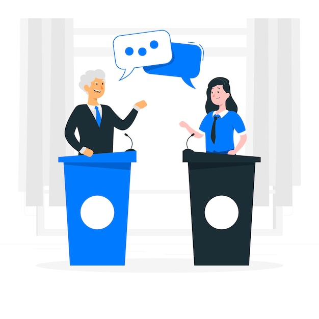 Gratis vector politiek debat concept illustratie