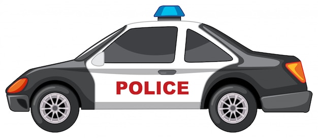 Gratis vector politiewagen in zwart en wit