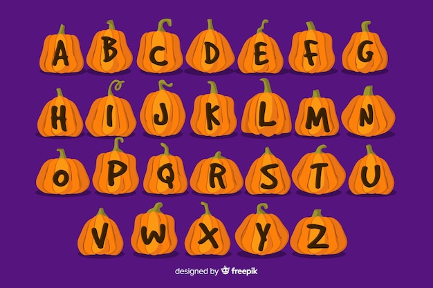 Pompoen letters halloween alfabet