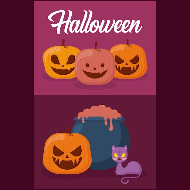 Pompoenen met halloween-concept