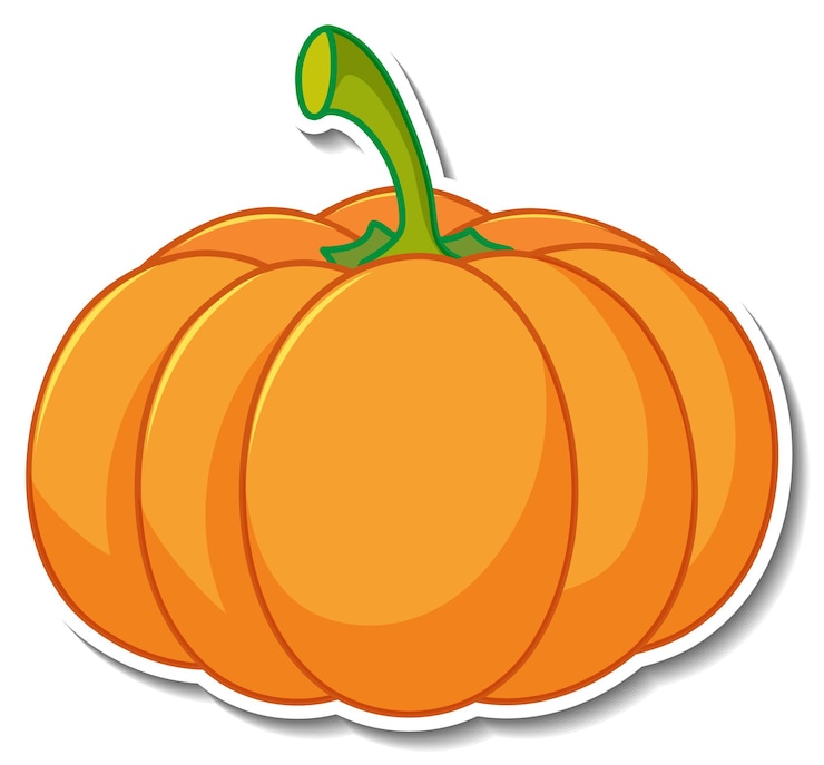 Gratis Vector pompoensticker op wit