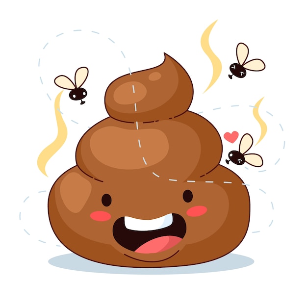 Gratis vector poop emoji illustratie