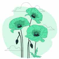 Gratis vector poppy bloem concept illustratie