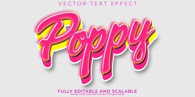 Poppy pop-art teksteffect bewerkbare moderne belettering typografie lettertypestijl