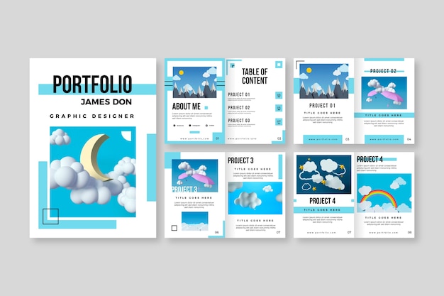 Portfoliosjabloon met kleurovergang
