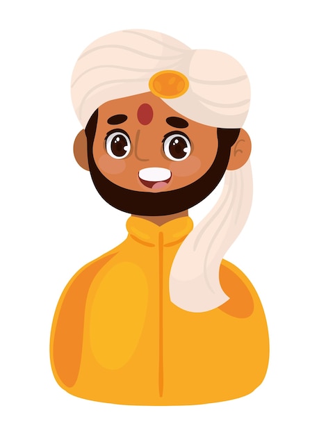 Gratis vector portret van een indiase man