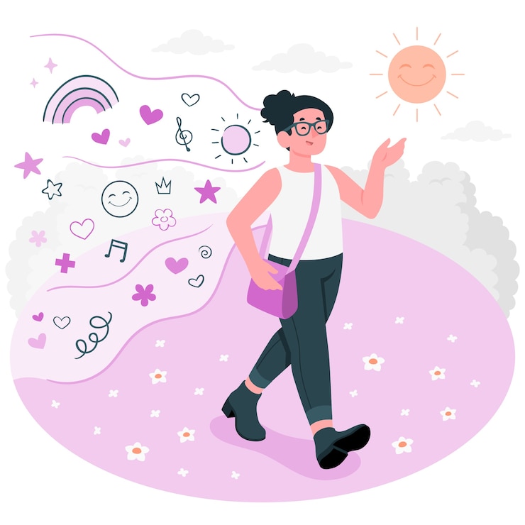 Gratis Vector positief denken concept illustratie