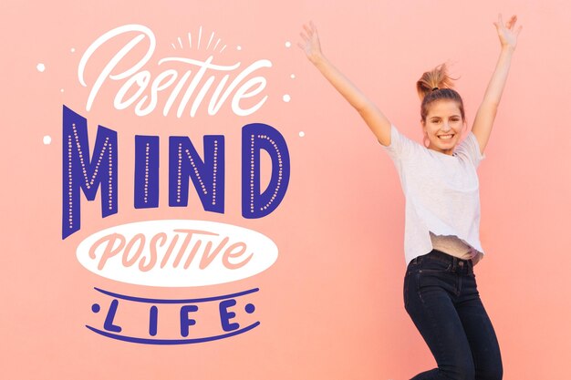 Positieve geest belettering met foto